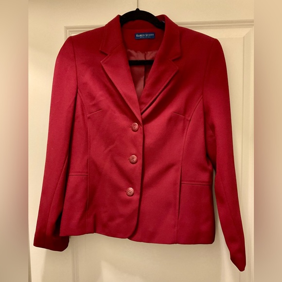 Karen Scott Jackets & Blazers - Karen Scott petites burgandy blazer size 6 petite